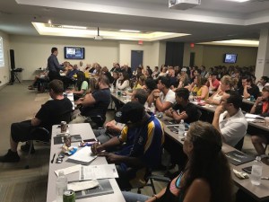 Darren Denington running a busy workshop